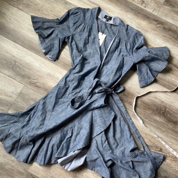 NWT 7 for all mankind dress wraparound denim dress small - Picture 2 of 6